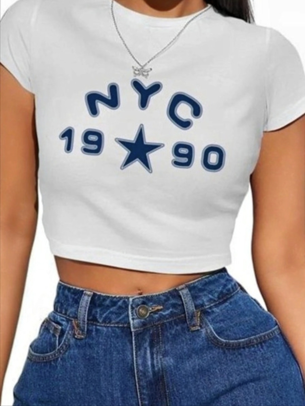 NYC 1990 Graphic Crop Top Size XXL